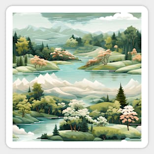 Fantasy Landscapes Lake Pattern 1 Sticker